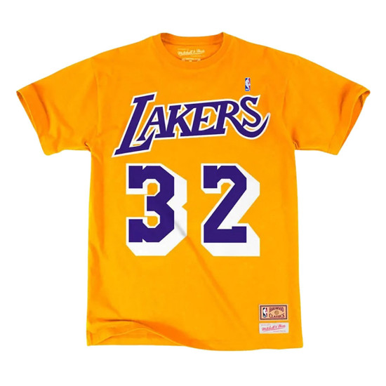 Mitchell &amp; Ness Ανδρική κοντομάνικη μπλούζα Los Angeles Lakers - Magic Johnson Tee